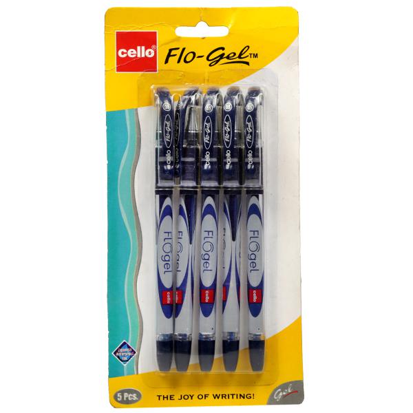 Cello Flo Gel Pen 5pc